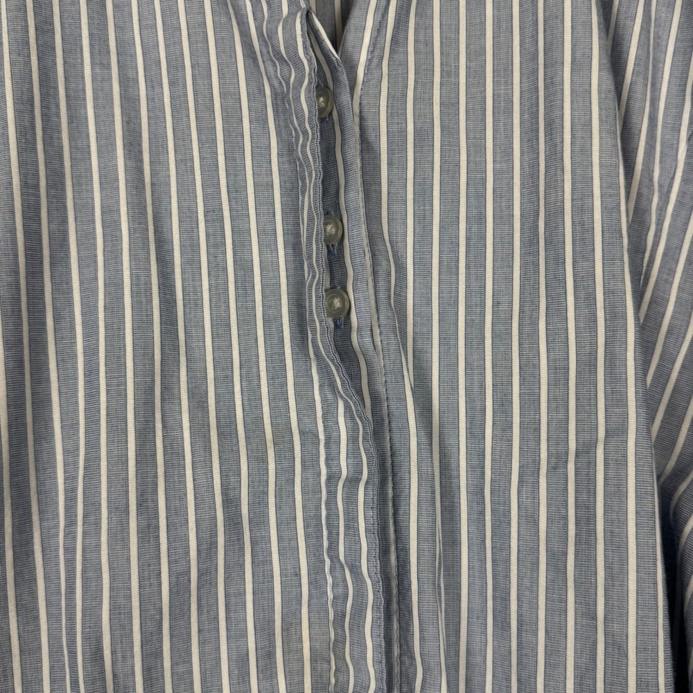 Riders by Lee Button Up Shirt Womens 3X Blue White Striped Excellent 3/4 Sleeve - Picture 2 of 10